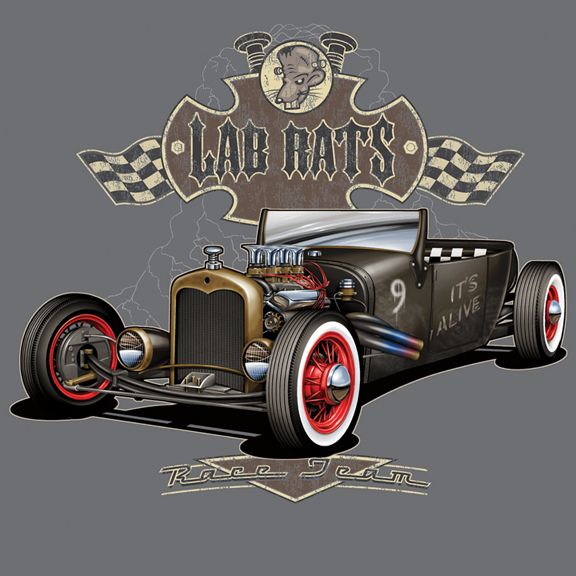 Here's some rat rod shirts I did for Andy's Tees a while back